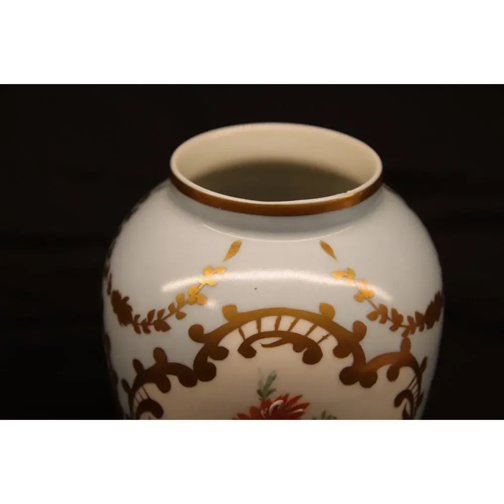 Antique Limoges France Porcelain Vase Light Blue Gold Gilt Hand Painted Urn